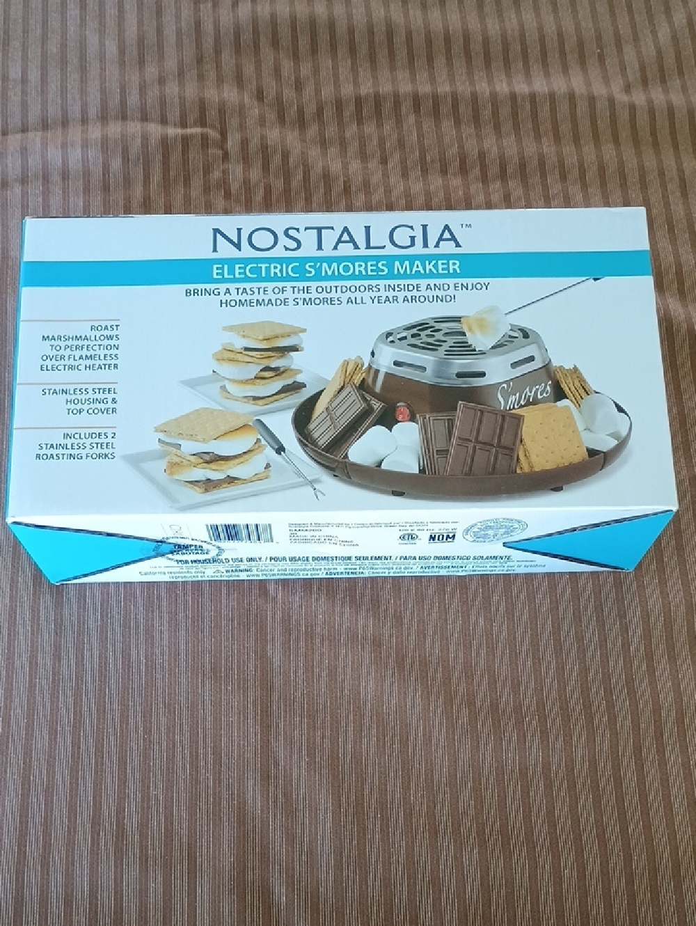 Nostalgia Electric S'mores Maker in Brown and Silver